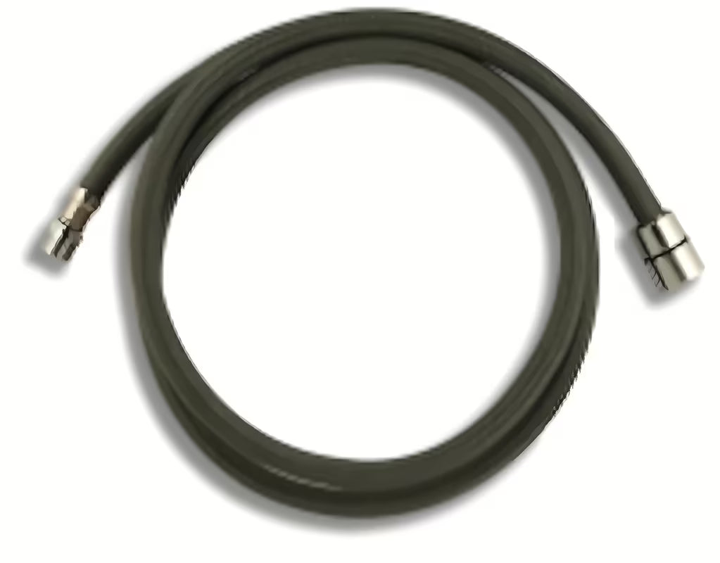 Szary wąż prysznicowy Novaservis z nylonowym oplotem, długość 150 cm, przyłącze 1/2" - M15x1.