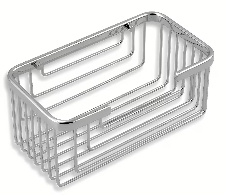 Metalowa łazienkowa półka Novaservis Metalia w błyszczącym chromie pro do przechowywania drobiazgów.