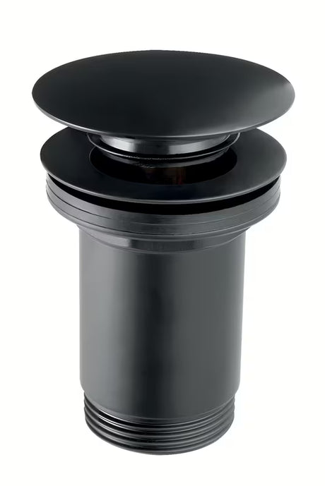 Matowoczarny korek umywalkowy odpływ Novaservis z mechanizmem Klik-Klak pro do umywalki z przelewem.