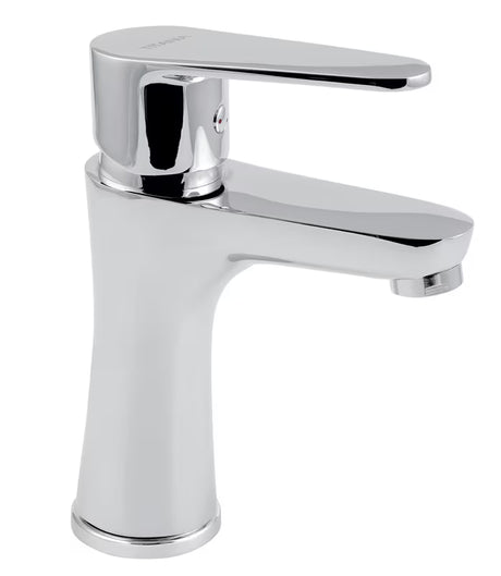 Jednouchwytowa stojąca bateria umywalkowa Novaservis Titania Fresh Eco w błyszczącym chromie bez odpływu.