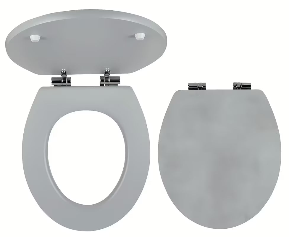 DESKA sedesowa Novaservis z technologią soft Close w dekorze betonu i zawiasami z chromowanego mosiądzu