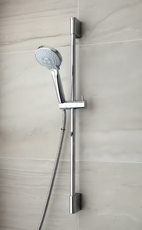 Zestaw prysznicowy Optima Comfort w wykończeniu chrome z rączką prysznicową, drążkiem prysznicowym i wężem prysznicowym