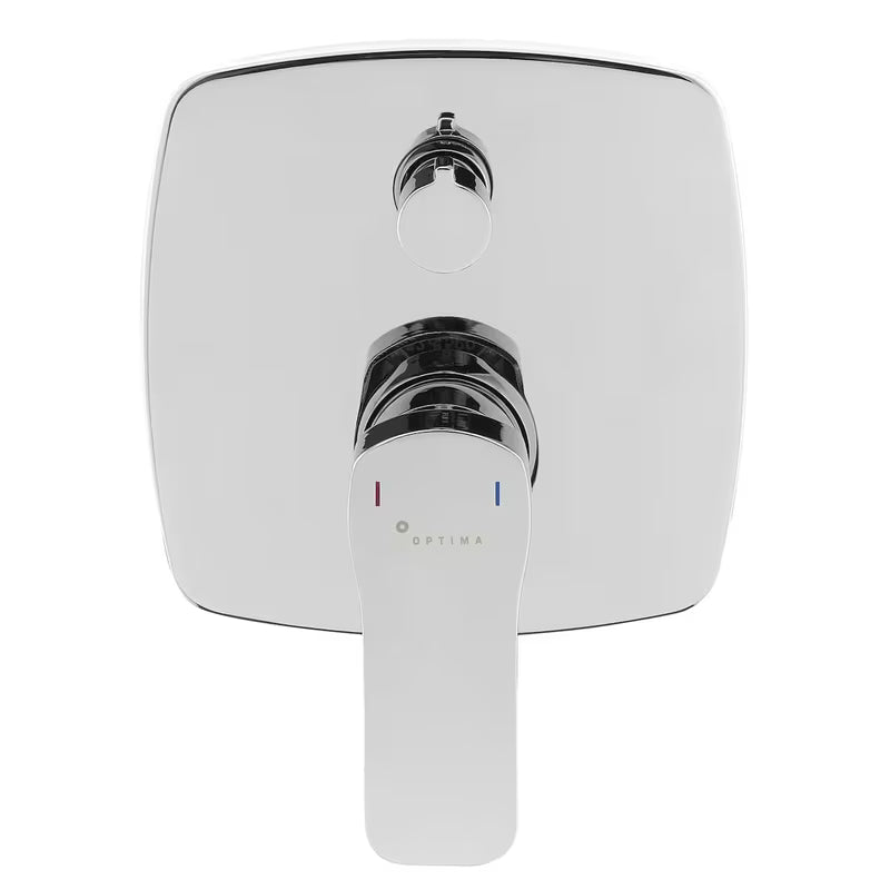 Optima Cube Way podtynkowa prysznicowa i bateria wannowa w wykończeniu chrom z dźwignią