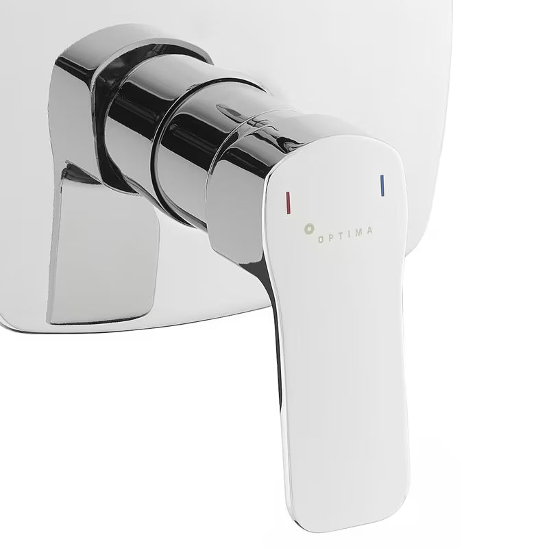 Optima Cube Way podtynkowa prysznicowa i bateria wannowa w wykończeniu chrom z dźwignią
