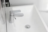 Chromowana bateria umywalkowa Optima Cube Way bez odpływu z głowicą ceramiczną i elastycznym perlatorem.