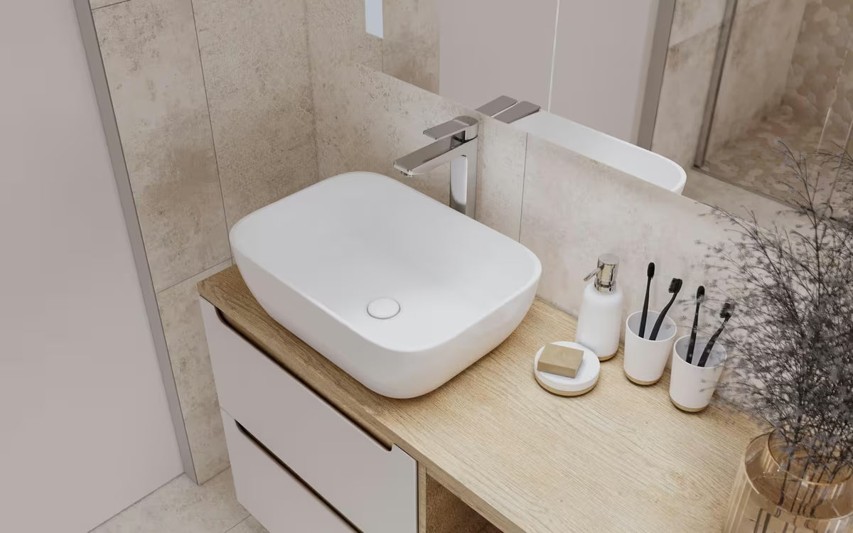 Optima Cube Way wysoka bateria umywalkowa w wykończeniu chrom z dźwignią