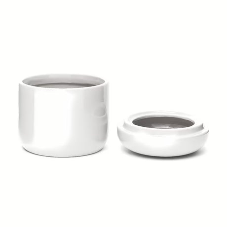 Biały ceramiczny pojemnik z pokrywką Optima Daira o prostym, ponadczasowym wzornictwie