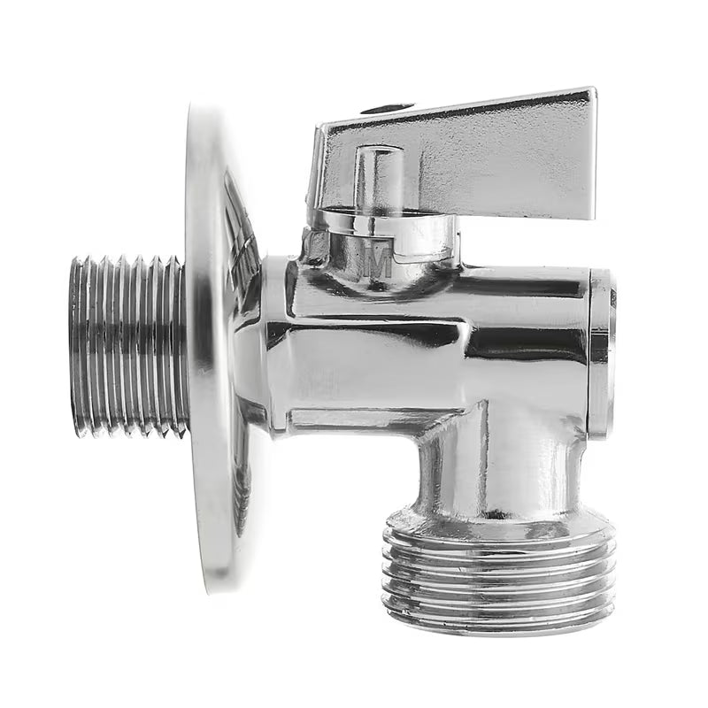 W całości metalowy zawór kątowy Optima 1/2x3/4 z plastikową klapką i zintegrowanym filtrem
