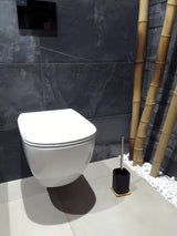 SZCZOTKA do Wc Optima Hombre w czarno-matowym wykończeniu z drewnem bambusowym