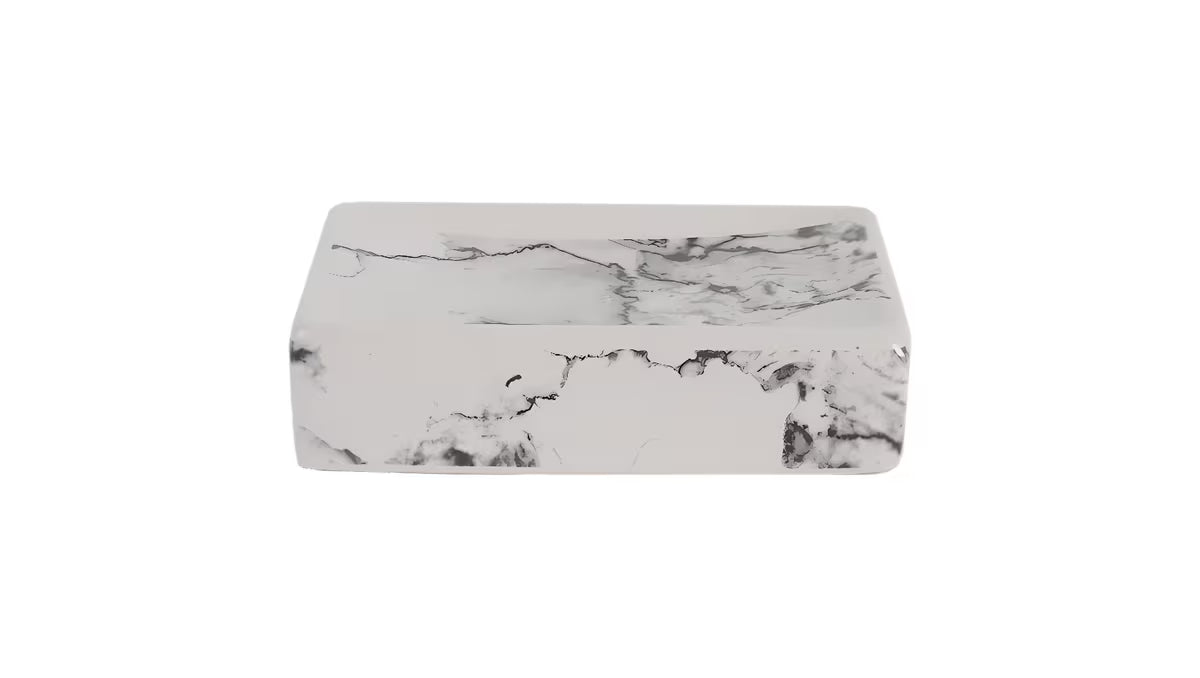 Ceramiczny mydelniczka Optima Marmo z imitacją marmuru pro łazienki
