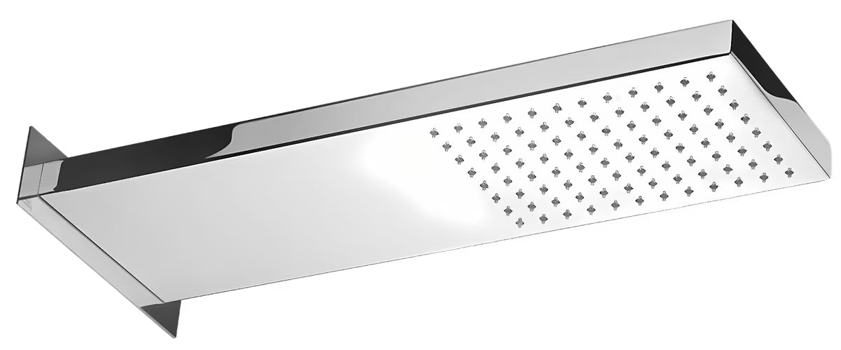 Kwadratowa mosiężna deszczownica  Optima Chrome z 1 funkcją, wymiary 53 x 16 cm.