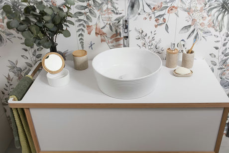Pojemnik Optima Poly w kolorze light-limestone, z polyresinu, do łazienki