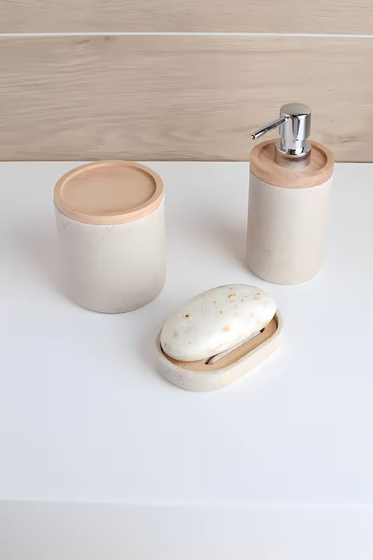 SZCZOTKA do Wc Optima Poly w odcieniu light-limestone z polyresinu i drewna