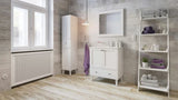 Biały ceramiczny dozownik do mydła Optima Provence pro do łazienki w stylu francuskiej Prowansji.