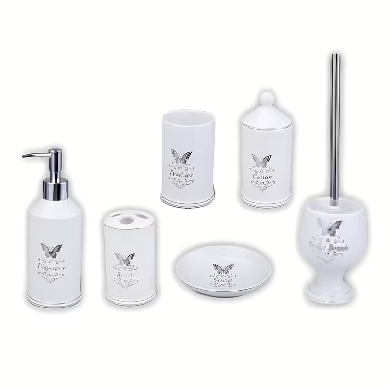 Optima Provence biała ceramiczna zestaw akcesoriów łazienkowych pro łazienki w stylu Provence