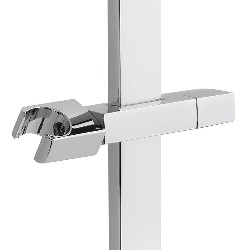 Kwadratowa drążek prysznicowy Optima Chrome z przesuwnym uchwytem, długość 68 cm