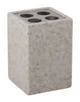 Wolnostojący  uchwyt na szczoteczki Optima Supera w odcieniu light-limestone z polyresinu.