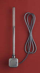 Elektryczna grzałka elektryczna do grzejnika P.M.H. Chrome-matt w metalicznym srebrnym wykończeniu z termostatem