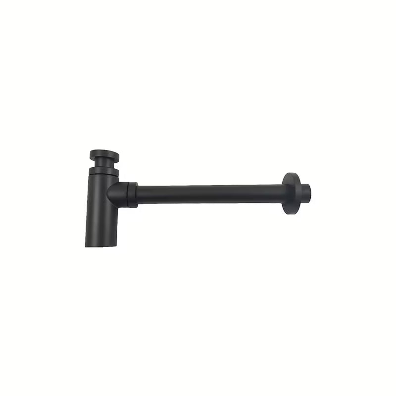 Metalowy syfon Paffoni Light w matowej czerni pro do umywalki z przyłączem G 1/2".