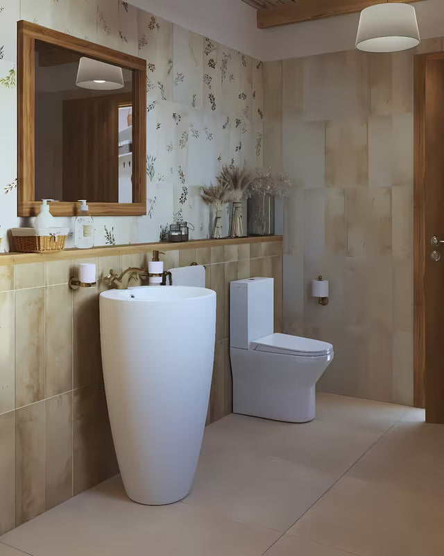 Paffoni Ricordi bateria z kurkami stojąca bateria umywalkowa w wykończeniu brązowym z retro designem