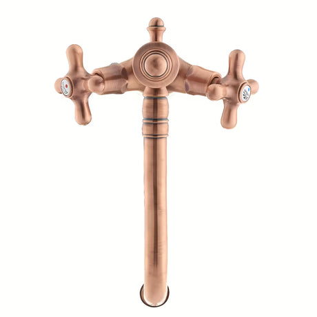 Bateria Z Kurkami stojąca bateria umywalkowa Paffoni Ricordi w wykończeniu miedzianym, w designie retro.