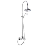 Metalowy system prysznicowy Paffoni Ricordi w designie retro z deszczownicą i słuchawką prysznicową w wykończeniu chrome.