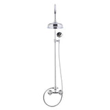 Metalowy system prysznicowy Paffoni Ricordi w designie retro z deszczownicą i słuchawką prysznicową w wykończeniu chrome.