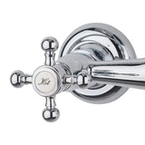 Metalowy system prysznicowy Paffoni Ricordi w designie retro z deszczownicą i słuchawką prysznicową w wykończeniu chrome.