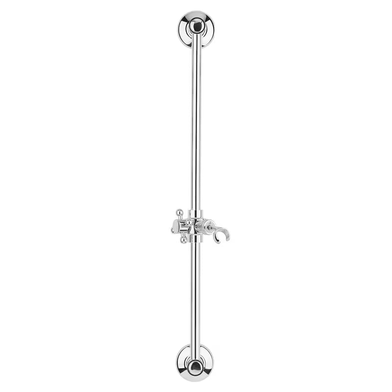 Zestaw prysznicowy Paffoni Ricordi w wykończeniu chrom z przesuwnym uchwytem prysznice w designie retro.