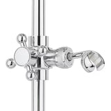 Zestaw prysznicowy Paffoni Ricordi w wykończeniu chrom z przesuwnym uchwytem prysznice w designie retro.