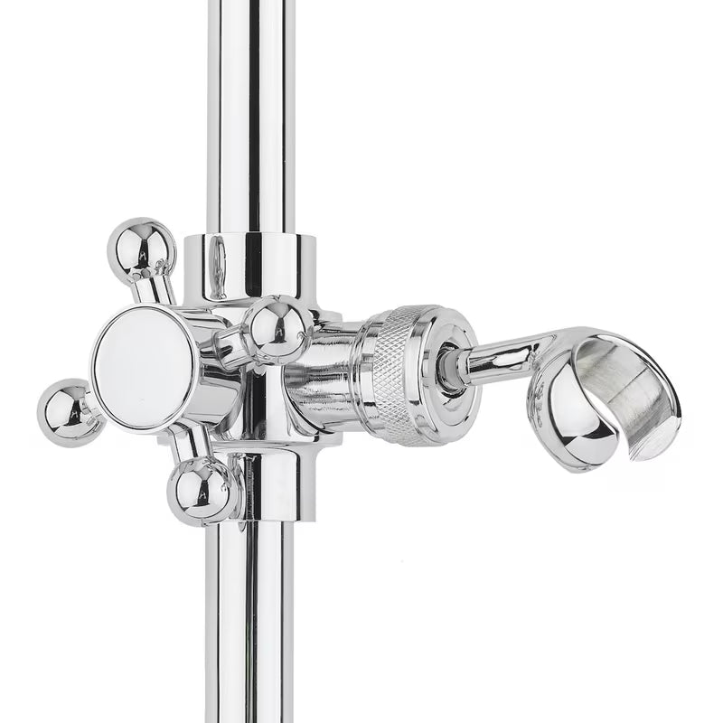 Zestaw prysznicowy Paffoni Ricordi w wykończeniu chrom z przesuwnym uchwytem prysznice w designie retro.
