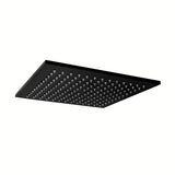 Matowoczarna deszczownica  Paffoni Syncro King 300 x 300 x 8 mm z przegubem kulowym i ochroną przed kamieniem.