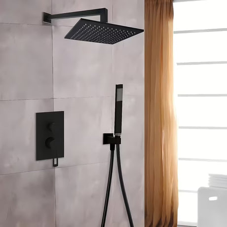 Matowa czerń deszczownica  Paffoni Syncro King 300 x 300 x 8 mm z przegubem kulowym i zabezpieczeniem przed kamieniem.