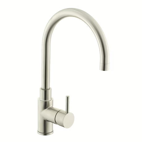 Paffoni Vallone stal nierdzewna bateria zlewozmywakowa Supersteel z obrotowym ramieniem
