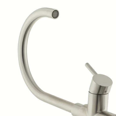 Paffoni Vallone stal nierdzewna bateria zlewozmywakowa Supersteel z obrotowym ramieniem
