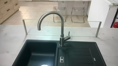 Paffoni Vallone ze stali nierdzewnej bateria zlewozmywakowa Supersteel z obrotowym ramieniem