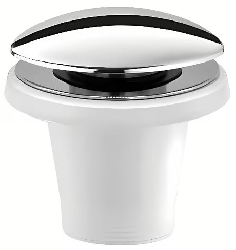 Chromowy automat wannowy ClickClack pro wanny bez przelewu ze średnicą korka 52 mm