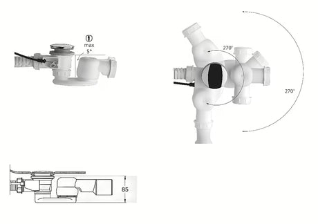 Syfon wannowy Polysan z nakrętką 1´1/2 i wysokością 42 mm