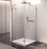 Polysan Fortis Edge ścianka boczna do drzwi prysznicowych 100 cm w błyszczącym chromie z przezroczystym szkłem
