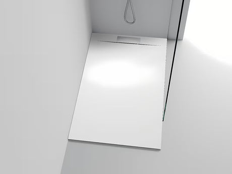 Biały brodzik prysznicowy prostokątny Polysan Kazuko 120x90 cm z lanego marmuru, niski profil