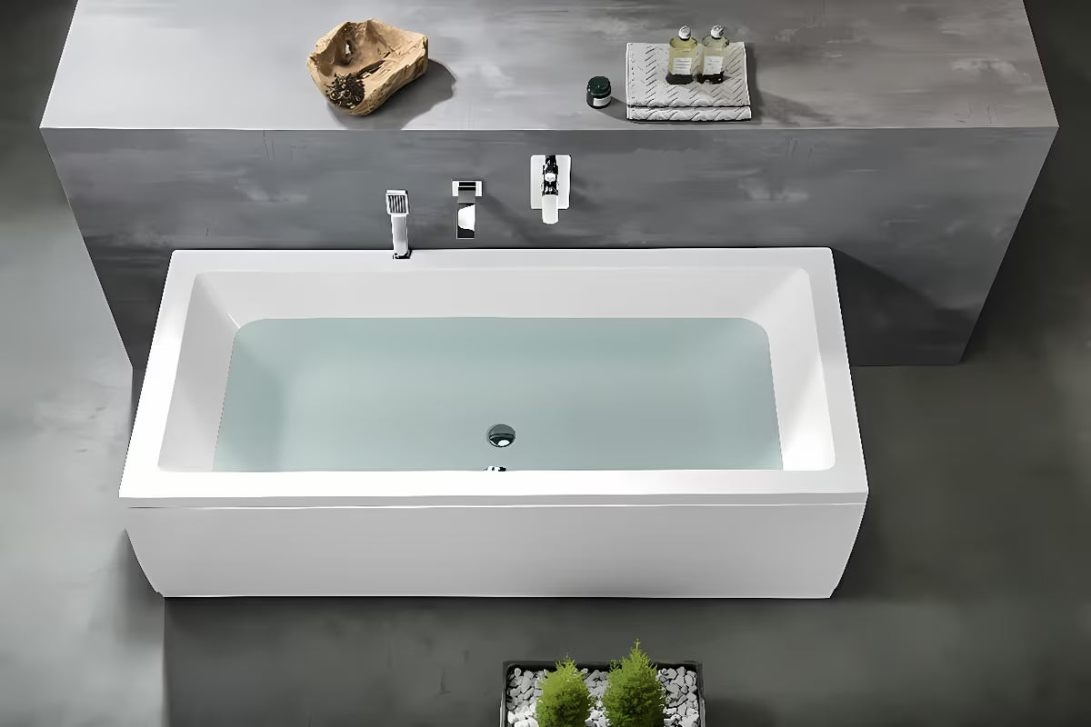 Polysan Krysta prostokątna wanna akrylowa 180x80 cm w kolorze białym z uniwersalną orientacją