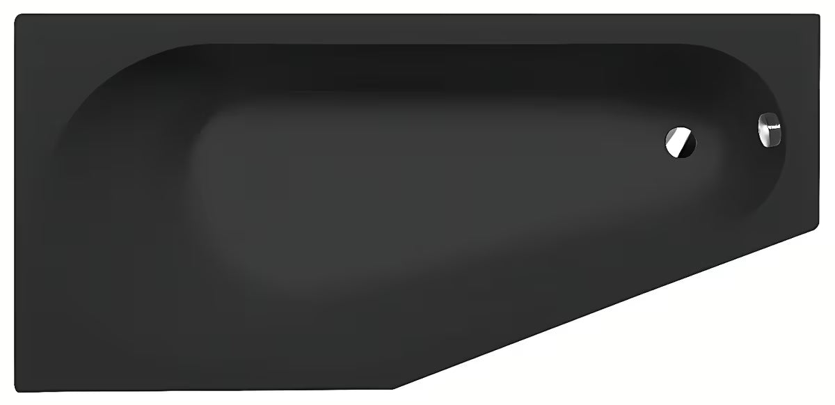 Polysan Tigra L wanna asymetryczna lewa 170 x 80 cm w kolorze czarnym, z akrylu