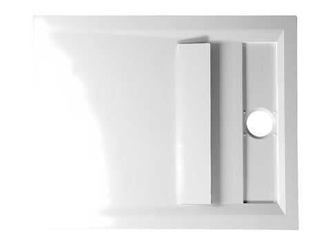Biała brodzik prysznicowy prostokątny Polysan Varesa 100x80 cm z lanego marmuru