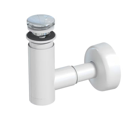 Syfon Prevex Chrome EasyClean z odpływem click-clack pro do umywalki, łatwy do czyszczenia od góry.