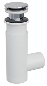 Syfon Prevex Chrome EasyClean z odpływem click-clack pro do umywalki, łatwy do czyszczenia od góry.