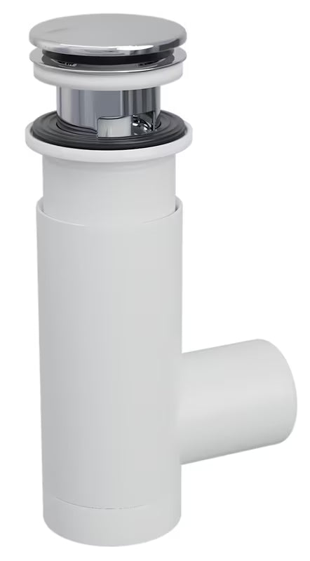 Syfon Prevex Chrome EasyClean z odpływem click-clack pro do umywalki, łatwy do czyszczenia od góry.