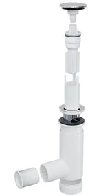 Syfon Prevex Chrome EasyClean z odpływem click-clack pro do umywalki, łatwy do czyszczenia od góry.