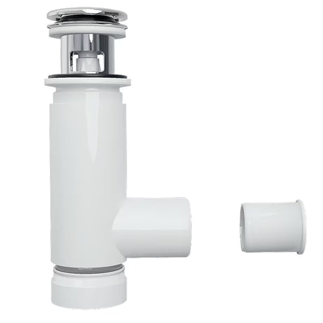Syfon Prevex Chrome EasyClean z odpływem click-clack pro do umywalki, łatwy do czyszczenia od góry.