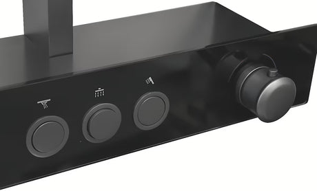 System prysznicowy Rav Slezak metal grey z deszczownicą ⌀ 300 mm i 3-funkcyjną słuchawką prysznicową