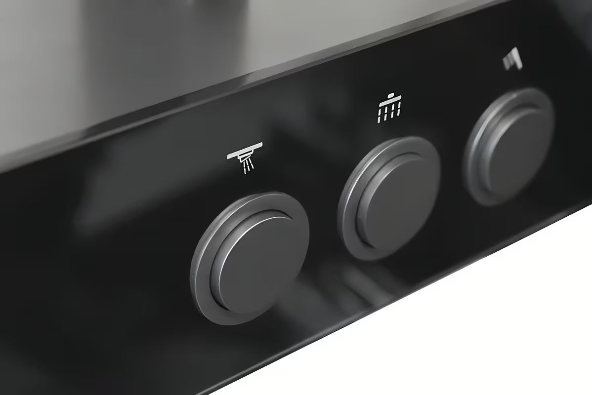System prysznicowy Rav Slezak metal grey z deszczownicą ⌀ 300 mm i 3-funkcyjną słuchawką prysznicową